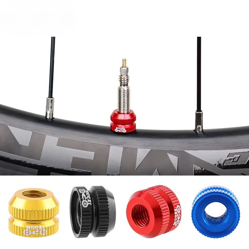 ชิ้นส่วนจักรยาน 2 ชิ้น ยางจักรยานTubeless Presta Valve Nut ขอบอลูมิเนียม Ultralight…