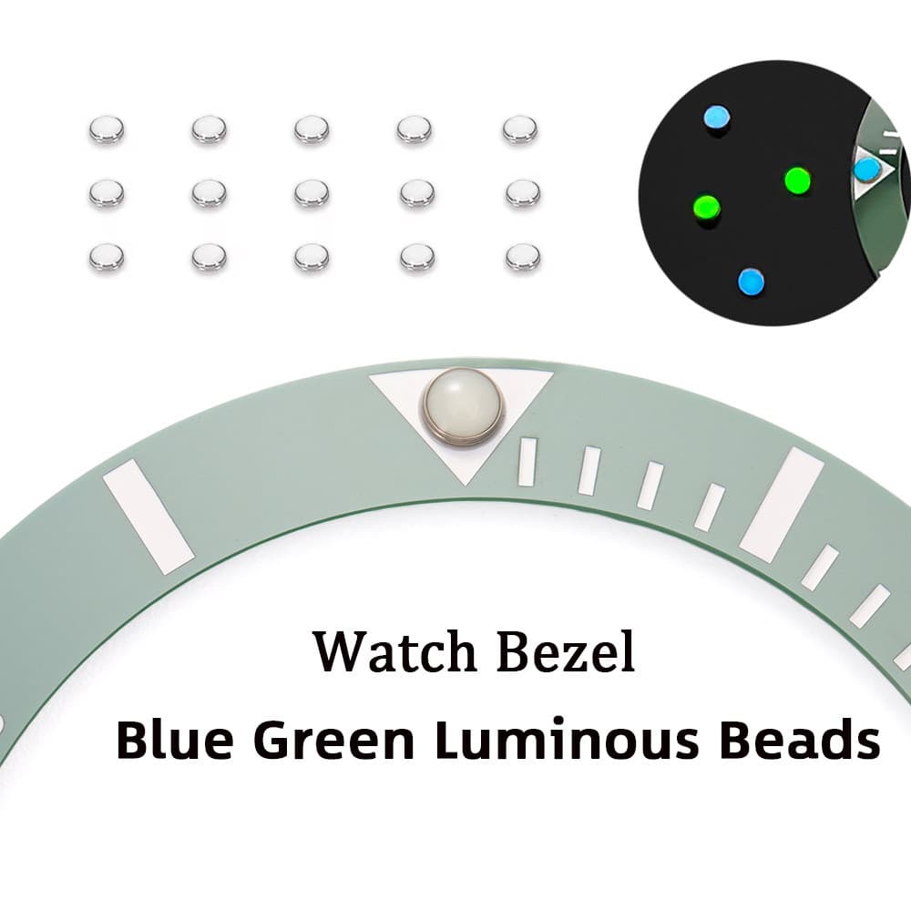 Bezel Luminous ลูกปัดสําหรับน้ํา Ghost ลูกปัดสีขาวสีฟ้าสีเขียว Luminous Pip นาฬิกา BEZEL ใส่ 12 OClock Lume…