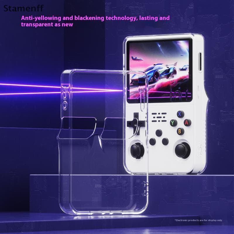 1 ชิ้นโปร่งใสคอนโซลเกมมือถือฝาครอบป้องกันแบบบูรณาการ TPU นุ่มสําหรับ R36s เคสป้องกัน