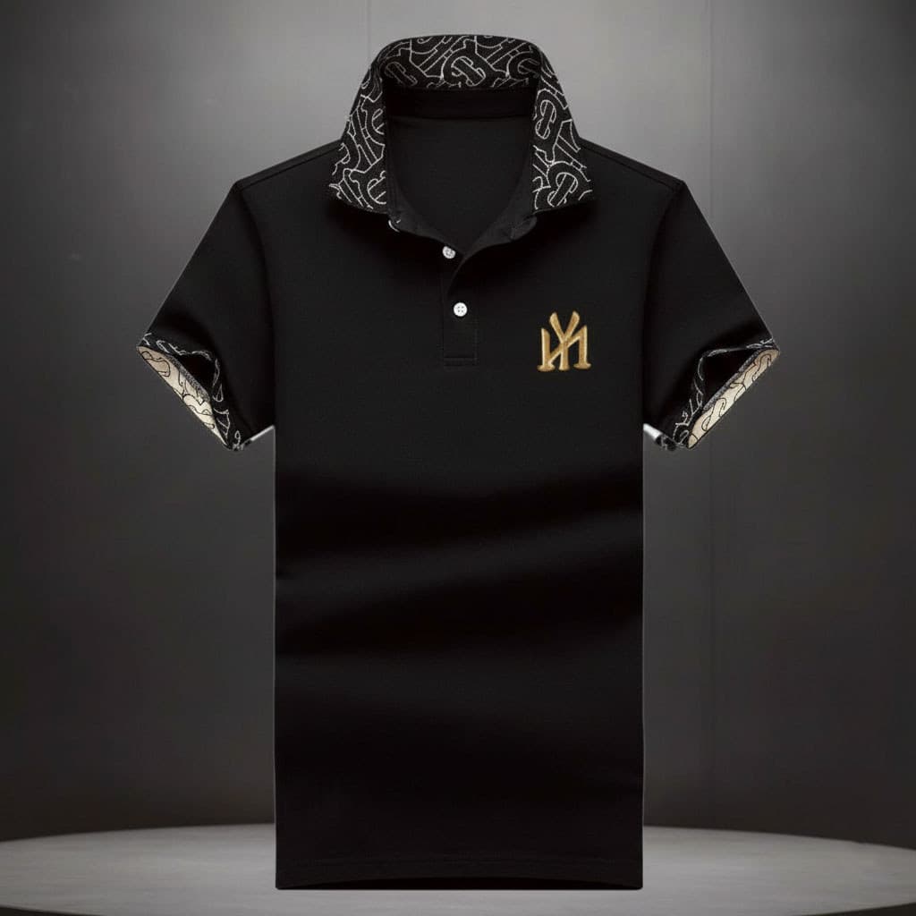KINGMEN ส่งด่วน เสื้อแขนสั้น โปโล เสื้อยืดคอปก เสื้อสีดํา Unisex ใส่ได้ทั้งหญิงชาย M-3XL