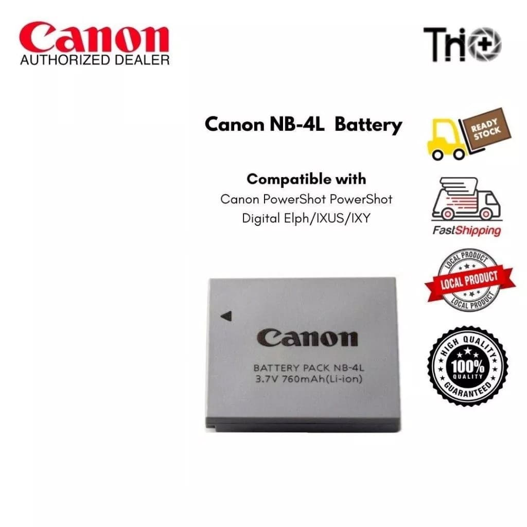 Canon แบตเตอรี่ NB4L NB-4L แบตเตอรี่ลิเธียมไอออน/เครื่องชาร์จ (760mAh)สําหรับกล้อง canonpowershot ดิจิตอล…