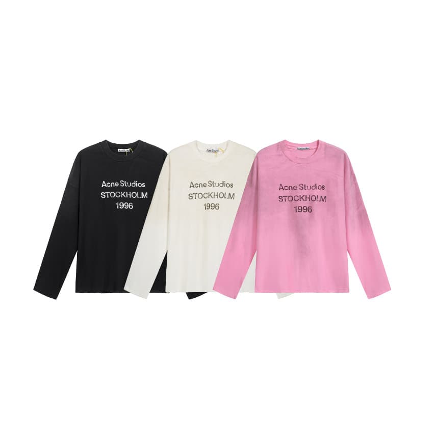 เสื้อยืดแขนยาวสไตล์ใหม่ พิมพ์ลายตัวอักษรโลโก้วินเทจ สวมใส่ได้ทั้งชายและหญิง