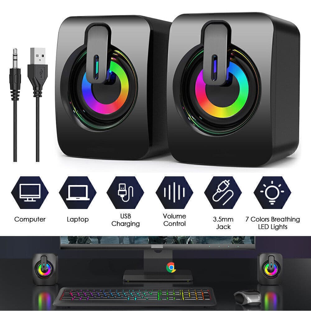 ลําโพง ลําโพงคอมพิวเตอร์ Speaker รุ่น A2 ลําโพงสเตอริโอ ลําโพงตั้งโต๊ะ ลําโพง คอมพิวเตอร์ เบส หนัก