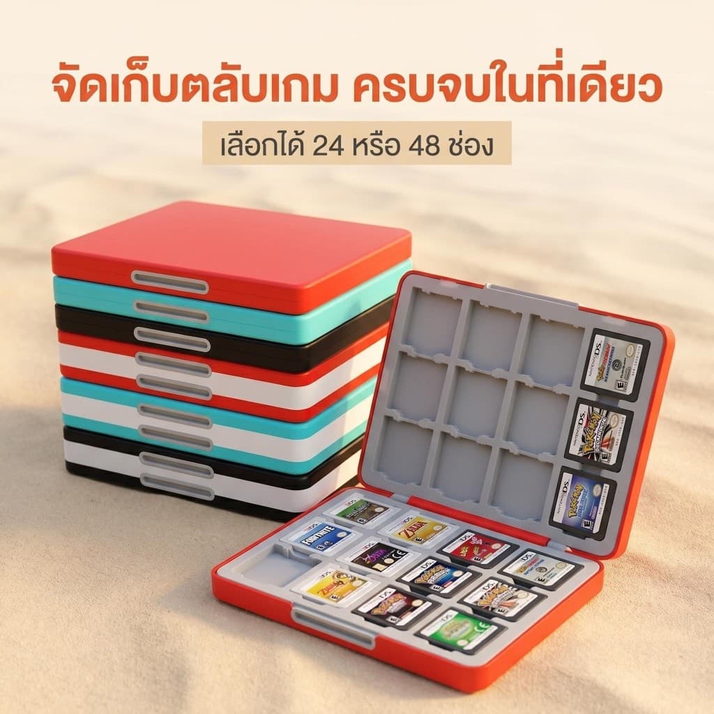 กล่องเก็บการ์ดเกม 48 IN 1 แม่เหล็ก สําหรับ Nintendo Switch 3DS NDS ป้องกันฝุ่นและรอยขีดข่วน