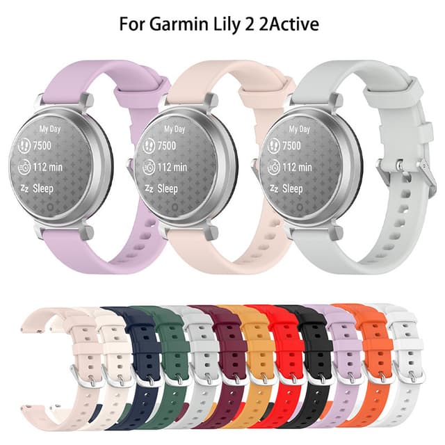 สายนาฬิกาซิลิโคนสําหรับเล่นกีฬาสําหรับ Garmin Lily 2 Lily2 Active