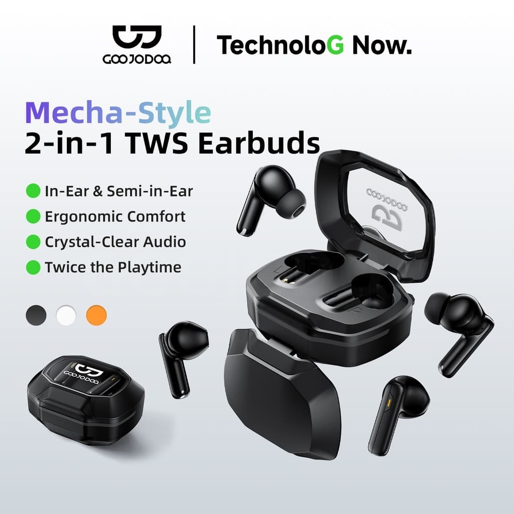 GOOJODOQ Bluetooth Dual Earphones Dual Device Connection High Sensitivity Intelligent Touch Long lasting…