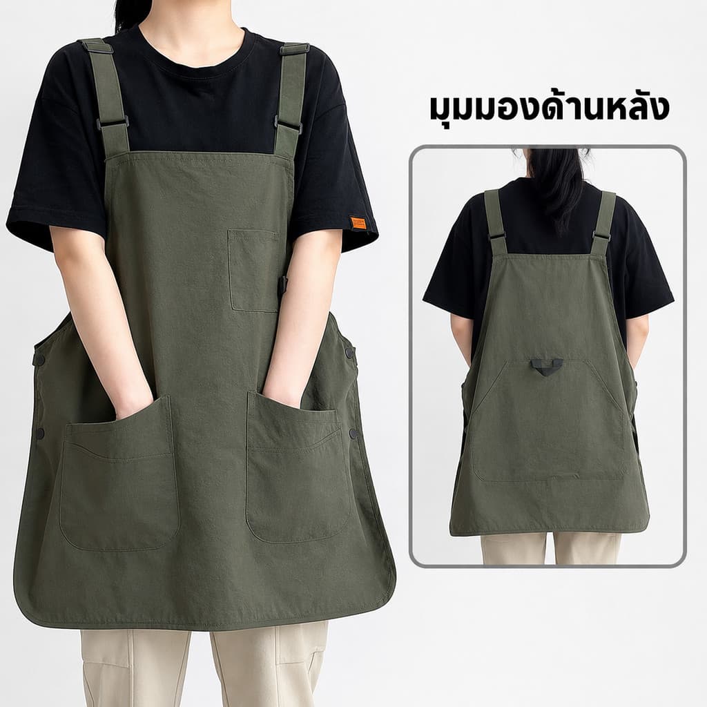 ผ้ากันเปื้อนผ้ากันเปื้อนแบบปรับได้ห้องครัวผ้ากันเปื้อนในครัวเรือน Water-Repellent Anti-Stain…