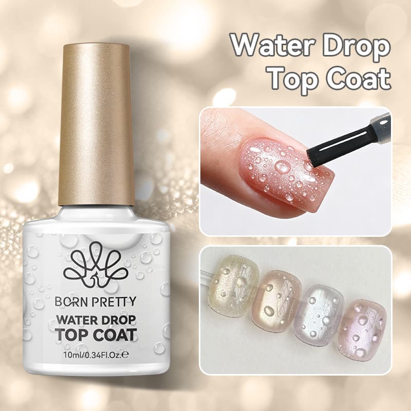 BORN PRETTY Water Drop Top Coatเจลเล็บClear 3Dหยดน้ําฤดูใบไม้ผลิฤดูร้อนการออกแบบวานิชFunctionalเจลสําหรับUV…