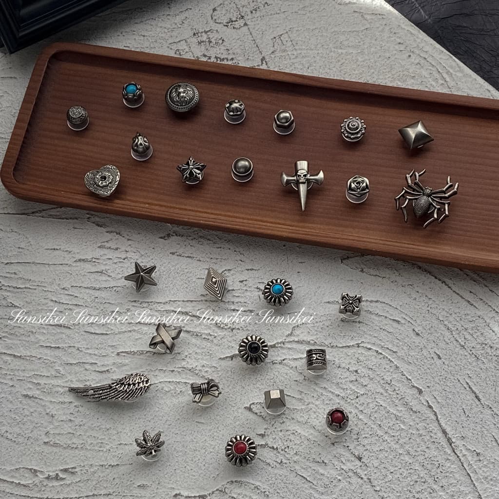 Unisex Vintage Metal Rivet รองเท้าคลิป- Retro Clog รองเท้าแตะอุปกรณ์เสริม,อุตสาหกรรม Grunge สไตล์ตกแต่ง Pins,…