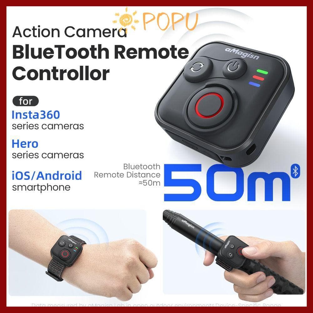 COD คอนโทรลเลอร์ไร้สายกล้องPOPU พร้อมสายรัดข้อมือรีโมทคอนโทรลบลูทูธมัลติฟังก์ชั่น, กันน้ํา 50M…