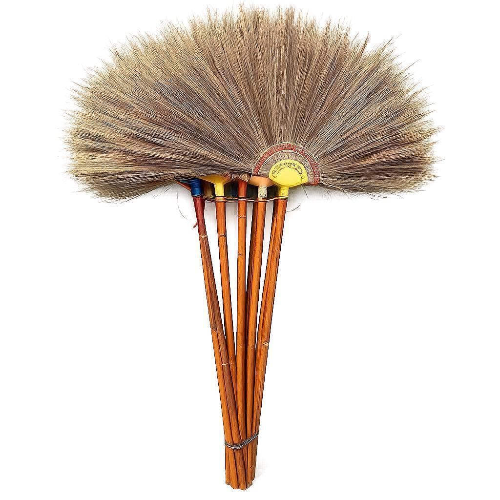 ไม้กวาดดอกหญ้าด้ามไม้ คละสี ยาว 70cm ไม้กวาดไม้ไผ่ broom ไม้กวาดทําความสะอาดพื้น ไม้กวาดราคาถูก