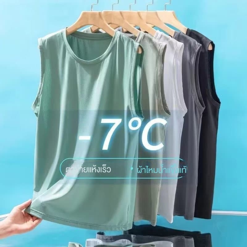 เสื้อยืดไม่มีแขน การระบายอากาศที่ดี ผ้านุ่ม สะดวกสบายในการสวมใส่ สไตล์เกาหลี กีฬา การพักผ่อน ใหม่ ผู้ชาย