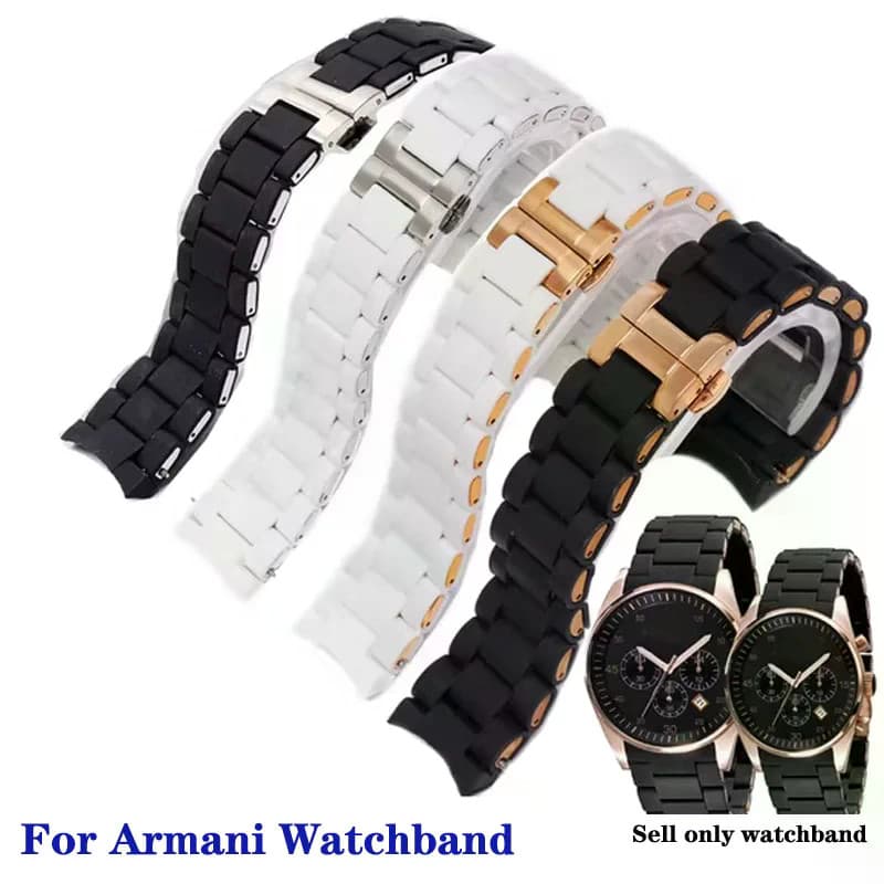 สําหรับ Armani ar5920|5919|5859|สายนาฬิกา 5867 สายนาฬิกา binge ยาง clad เหล็ก สายนาฬิกาผู้ชายและผู้หญิง 20mm…