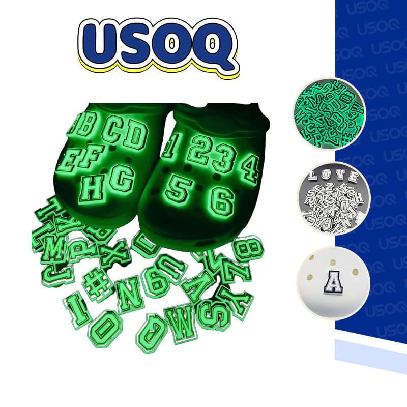 USOQ การ์ตูน Luminous letter Cave รองเท้าหัวเข็มขัด DIY อุปกรณ์เสริมปุ่ม Charm