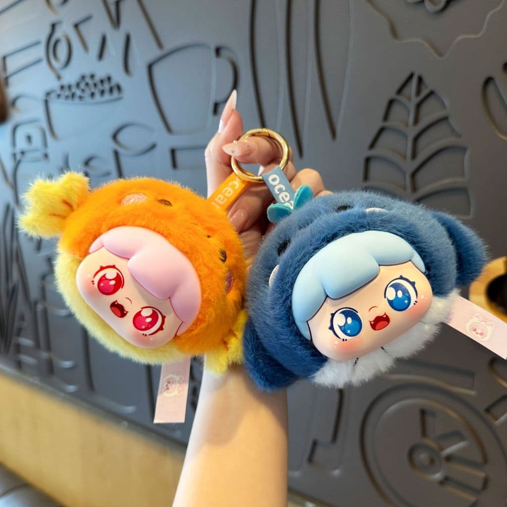 ตุ๊กตาห้อยกระเป๋า พวงกุญแจผ้าขน ตัวการ์ตูนใส่ชุดสัตว์ทะเล น่ารัก ห้อยกระเป๋า ของขวัญ