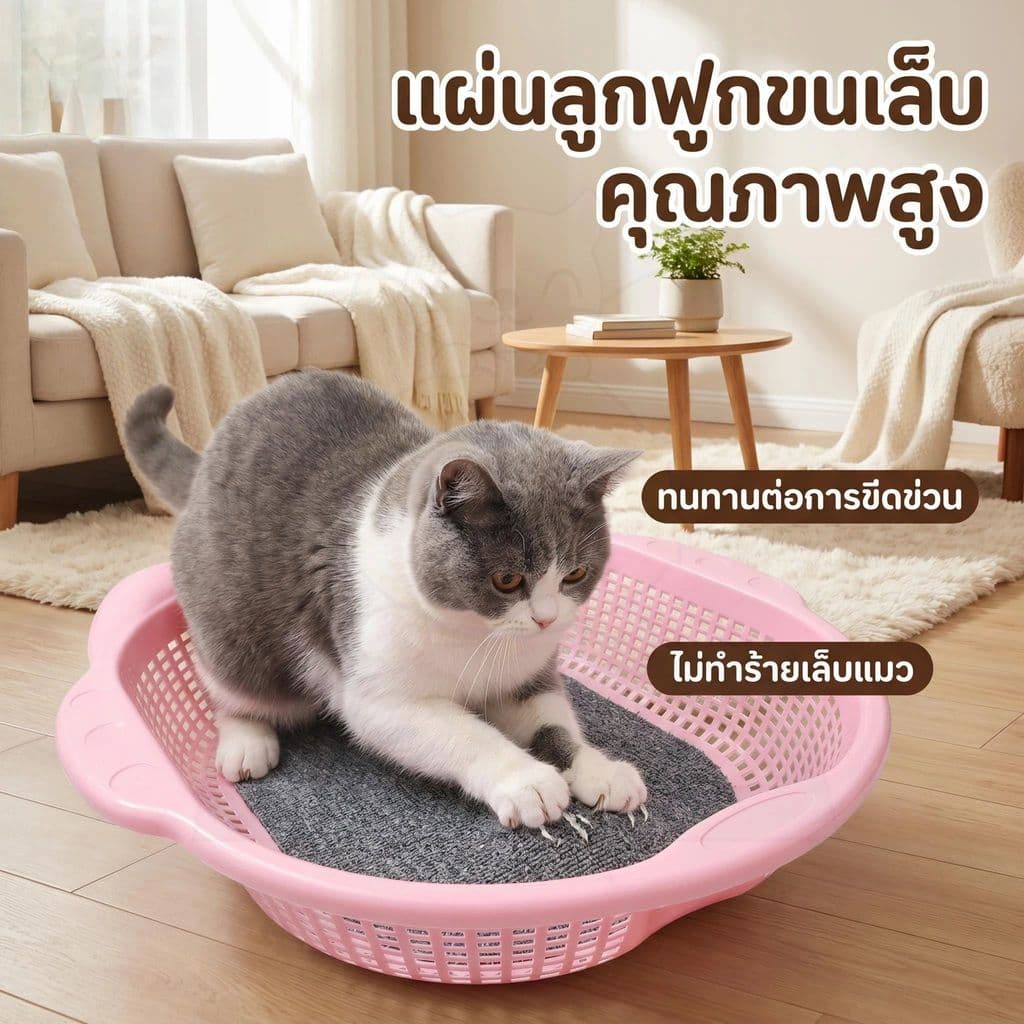 wen.W2 ตะกร้านอนแมวทรงตะกร้า พร้อมเบาะ PP ระบายอากาศ ที่นอนน้องแมวสีพื้น นุ่มสบาย ลดร้อน…