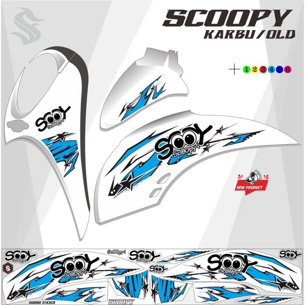 SCOOPY VARIATIONS / SCOOPY OLD STRIPING SCOOPY สติ๊กเกอร์คาร์บอน