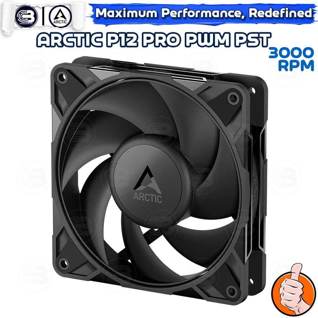ARCTIC P12 PRO PST BLACK (size 120 mm.) PC Fan Case ประกัน 6 ปี