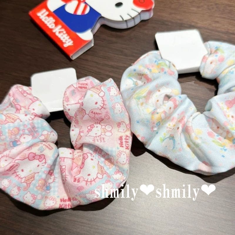HelloKitty สีชมพู สไตล์ใหม่ scrunchy สําหรับผมหางม้า