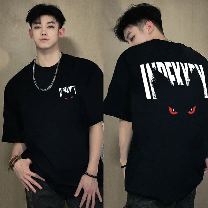 Basi💥เสื้อยืด oversize unisex สตรีทแฟชั่น โคตรนุ่ม เสื้อ cotton 100% ไม่หดตัวลาย เสื้อไม่ยับ ลาย "INDEKKDY…
