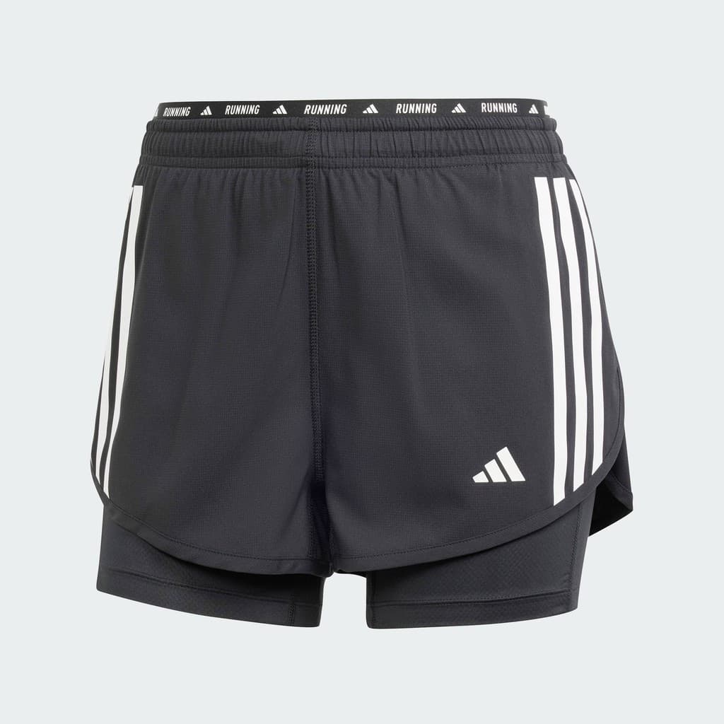 adidas Running Own the Run 3-Stripes 2-in-1 Shorts Women Black IN1445
