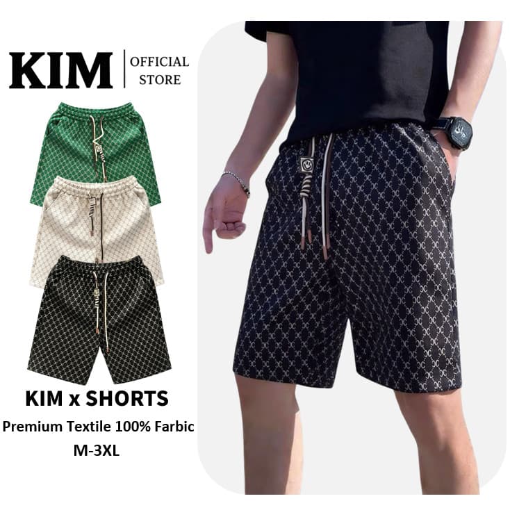 M-3XL กางเกงขาสั้นผู้ชาย ไซส์ใหญ่ ลําลอง ทรงหลวม ผ้าไหมน้ําแข็งมีน้ําหนักเบาและระบายอากาศได้ดี ขาวแฟชั่นชาย