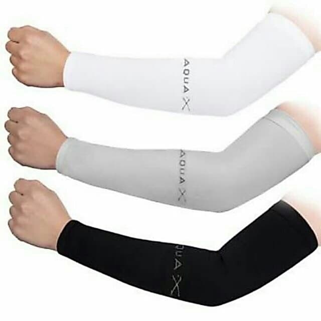 ปลอกแขน Aqua - X ป้องกัน UV ได้ดี สีดํา,เนื้อ, เทา,ขาว ราคาต่อคู่