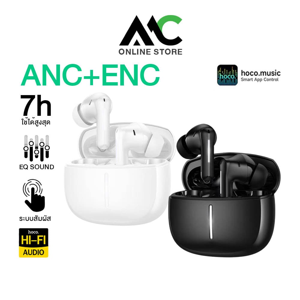 Hoco EQ34 Plus หูฟังบลูทูธไร้สาย ตัดเสียงรบกวน ANC+ENC BT5.4 ปรับ EQ ผ่านแอพ เสียง Hi-Fi เบสหนัก รูปที่ 1