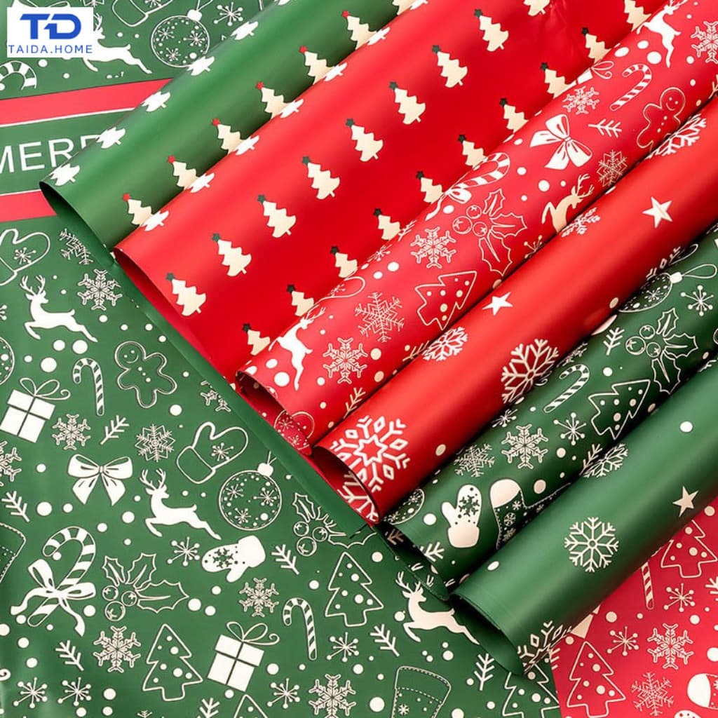 กระดาษห่อของขวัญคริสต์มาส 20 ชิ้น / กระดาษห่อของขวัญซานตาคลอส / งานฝีมือ DIY ตกแต่งบ้าน งานปาร์ตี้ปีใหม่