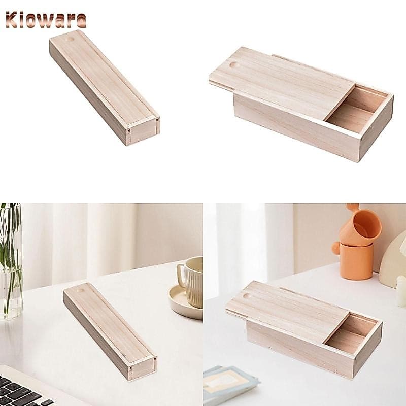 กล่องเก็บของไม้พร้อมฝาปิดสไลด์เคสเครื่องประดับเปล่าสําหรับงานแต่งงานงานอดิเรก