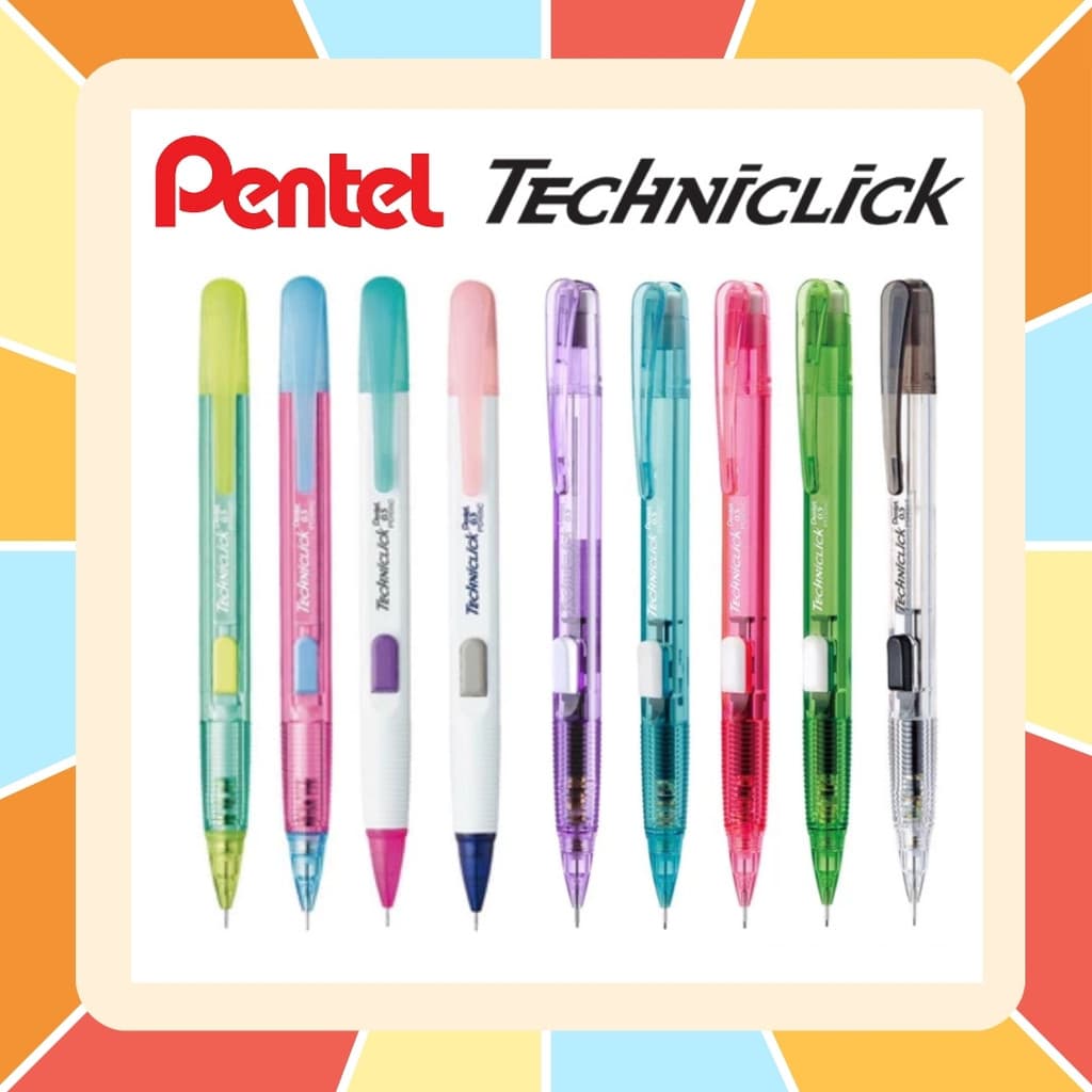 ดินสอกด Pentel Techniclick ด้ามกดด้านข้าง ด้ามจับแบบ Grip Zone ไส้ดินสอขนาด 0.5 มม. มียางลบที่ด้าม รูปที่ 1