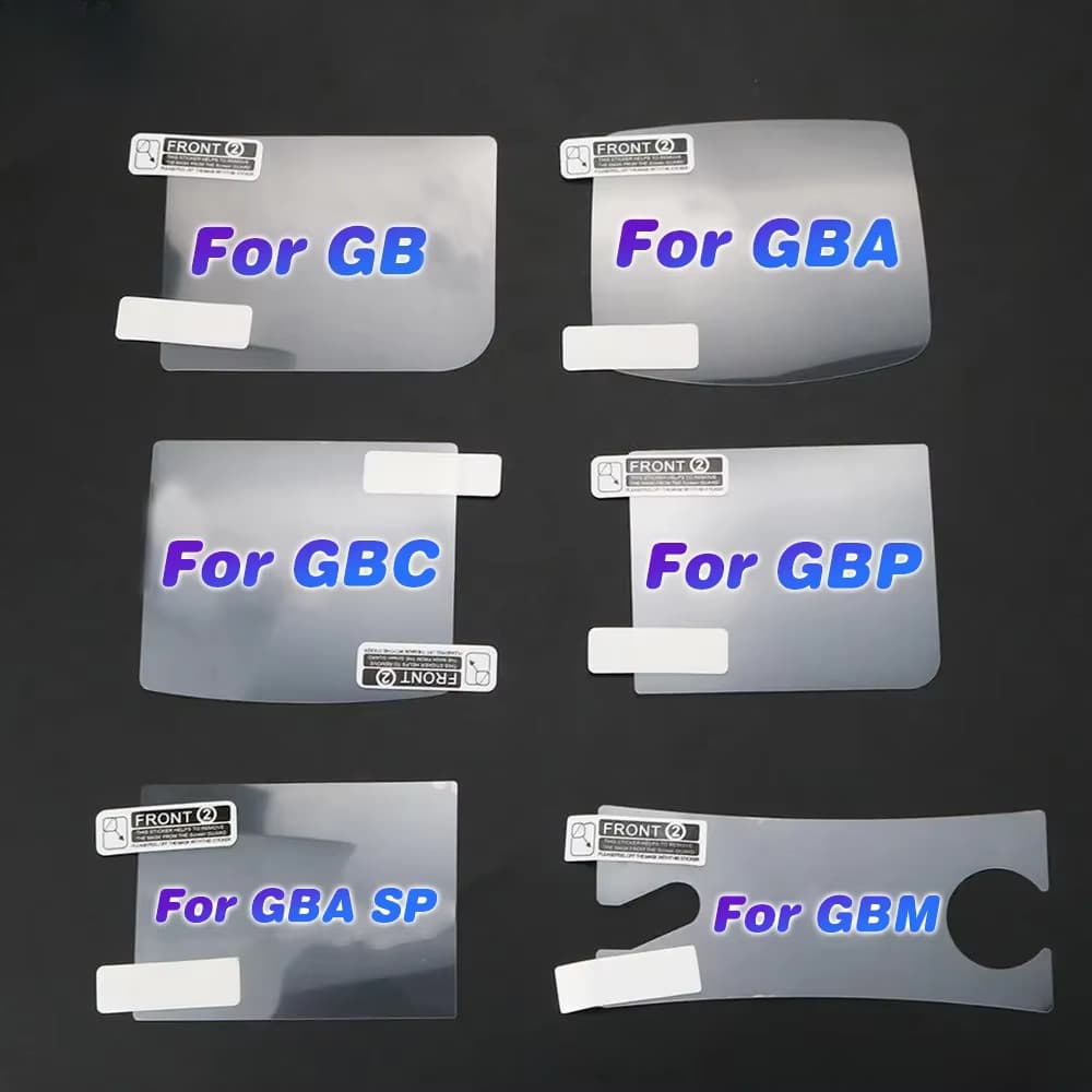1PCS หน้าจอ LCD Protector ฟิล์มป้องกันใช้งานร่วมกับ Gameboy Advance สี Pocker GBA SP GBC GBP GBM คอนโซล