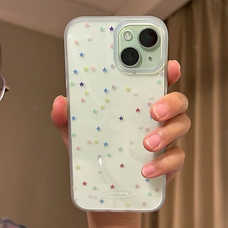 แฟชั่นเต็มหน้าจอน่ารักมีสีสันดาวน้อยใสนุ่ม เคส For iPhone 17 11 16 15 13 14 12 Pro Max 16 7 6 8 14 15 Plus XR…