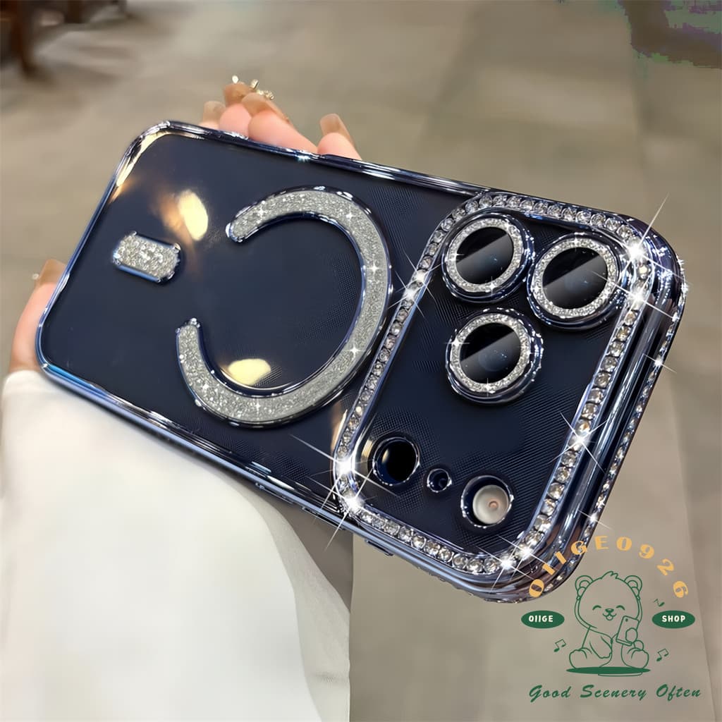 เคส iPhone17 สีส้ม ชุบเคสโทรศัพท์แม่เหล็ก iphone17 Pro Max 16 15 14 13 12 11 เคสสําหรับ iPhone เคสซิลิโคนนิ่ม…
