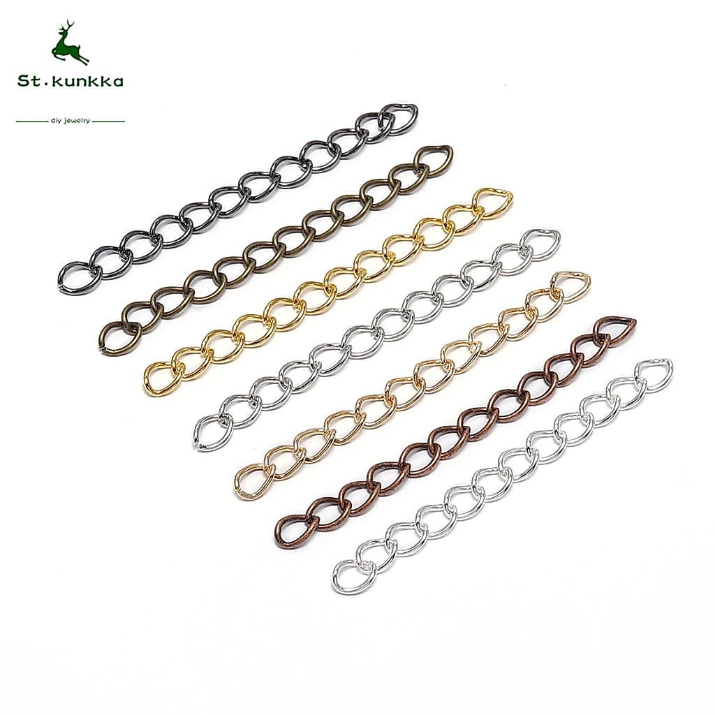 50-100ชิ้น สายสร้อยต่อความยาว คละสี 50/70มม อุปกรณ์ทําสร้อยคอ สร้อยข้อมือ DIY เครื่องประดับแฟชั่น