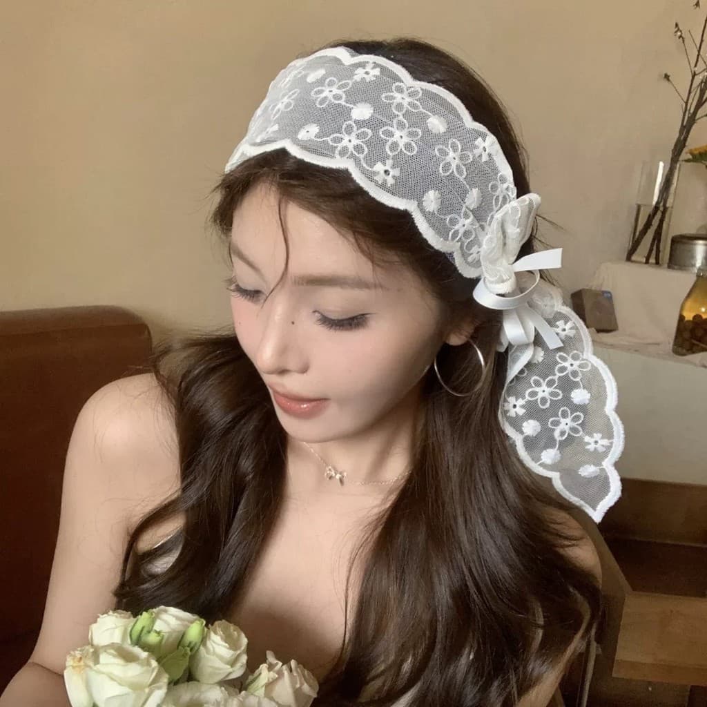 ที่คาดผม แฟชั่นเกาหลี ประดับลูกไม้ สไตล์สาวเกาหลี แฟชั่นมาใหม่ พร้อมส่งจากไทย