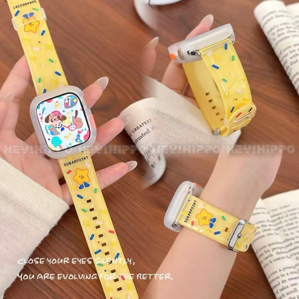 สาย TPU ดาวการ์ตูนเหมาะสําหรับ iWatch 11/SE3/10/9/8/7/6/5/4/3/2/1 เคสป้องกันโปร่งใสเหมาะสําหรับ…