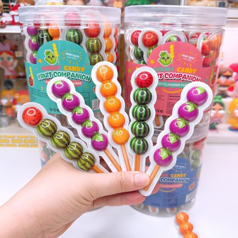 เยลลี่ถังหูลู่มีไส้ผลไม้รวม เสียบไม้ <1 กระปุก 30 ชิ้น>