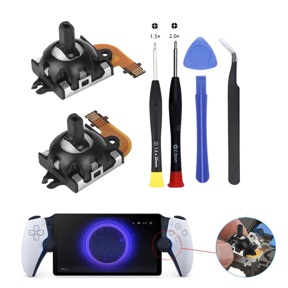 เปลี่ยน Hall Effect จอยสติ๊ก 3D Analog Sensor Thumb Stick สําหรับ PS Portal PS5 Portal เกมคอนโซล/PS VR2…