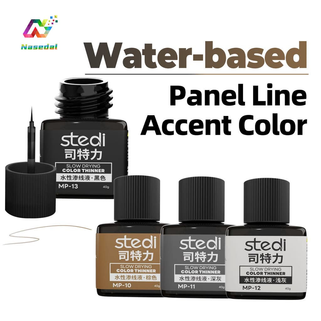 Stedi Water Based Panel Line Accent 12 Basic 10 สีเรืองแสง Penetrating Ink สําหรับ Gundam รุ่นทํา GK…