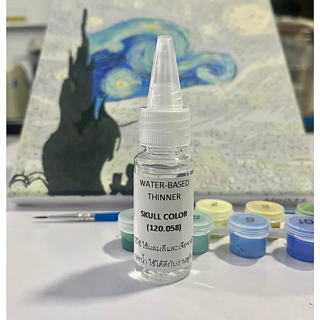 น้ํายาผสมสีอะคริลิค ทินเนอร์ผสมสีอะคริลิค กรณีสีหนืด ปริมาณ20ml ใช้ได้ดีกับงานระบายสีตามตัวเลข DIY