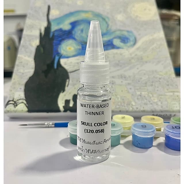 น้ํายาผสมสีอะคริลิค ทินเนอร์ผสมสีอะคริลิค กรณีสีหนืด ปริมาณ20ml ใช้ได้ดีกับงานระบายสีตามตัวเลข DIY