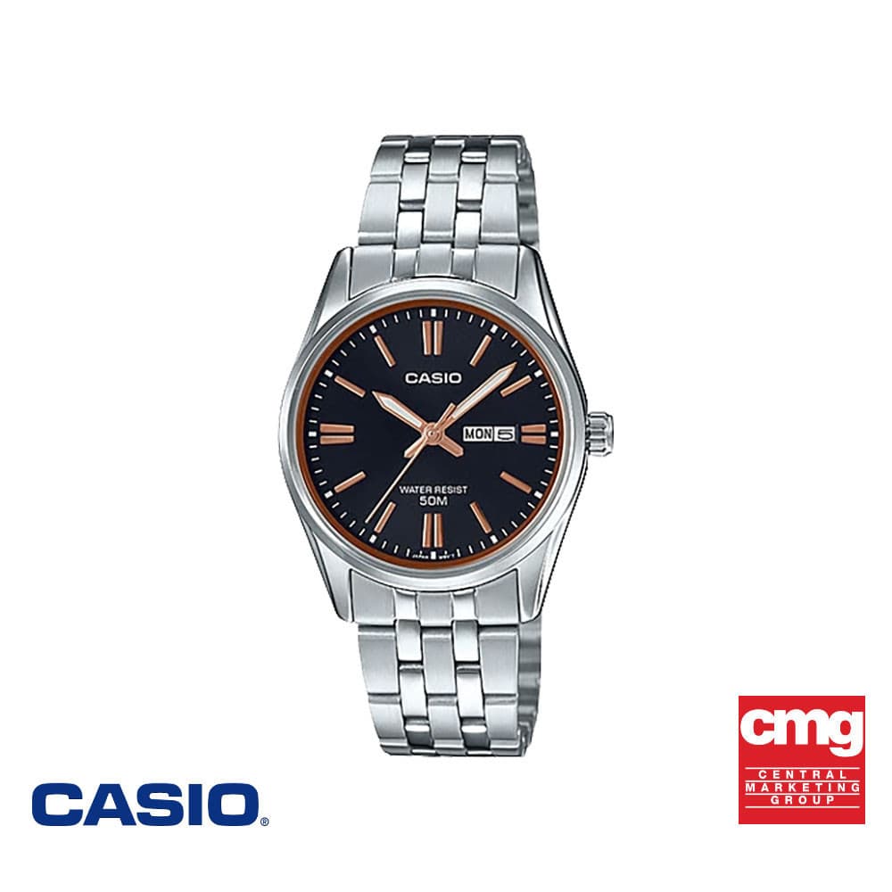 CASIO นาฬิกาข้อมือ CASIO รุ่น LTP-1335D-1A2VDF วัสดุสเตนเลสสตีล สีดํา