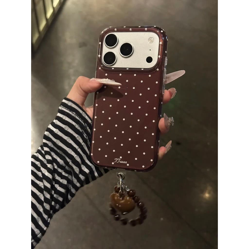 เคสโทรศัพท์ Slim Hard Back Retro Red Polka Dot INS สไตล์ความงามฝาครอบป้องกันสําหรับ iPhone 18 Pro Max 18 Pro…