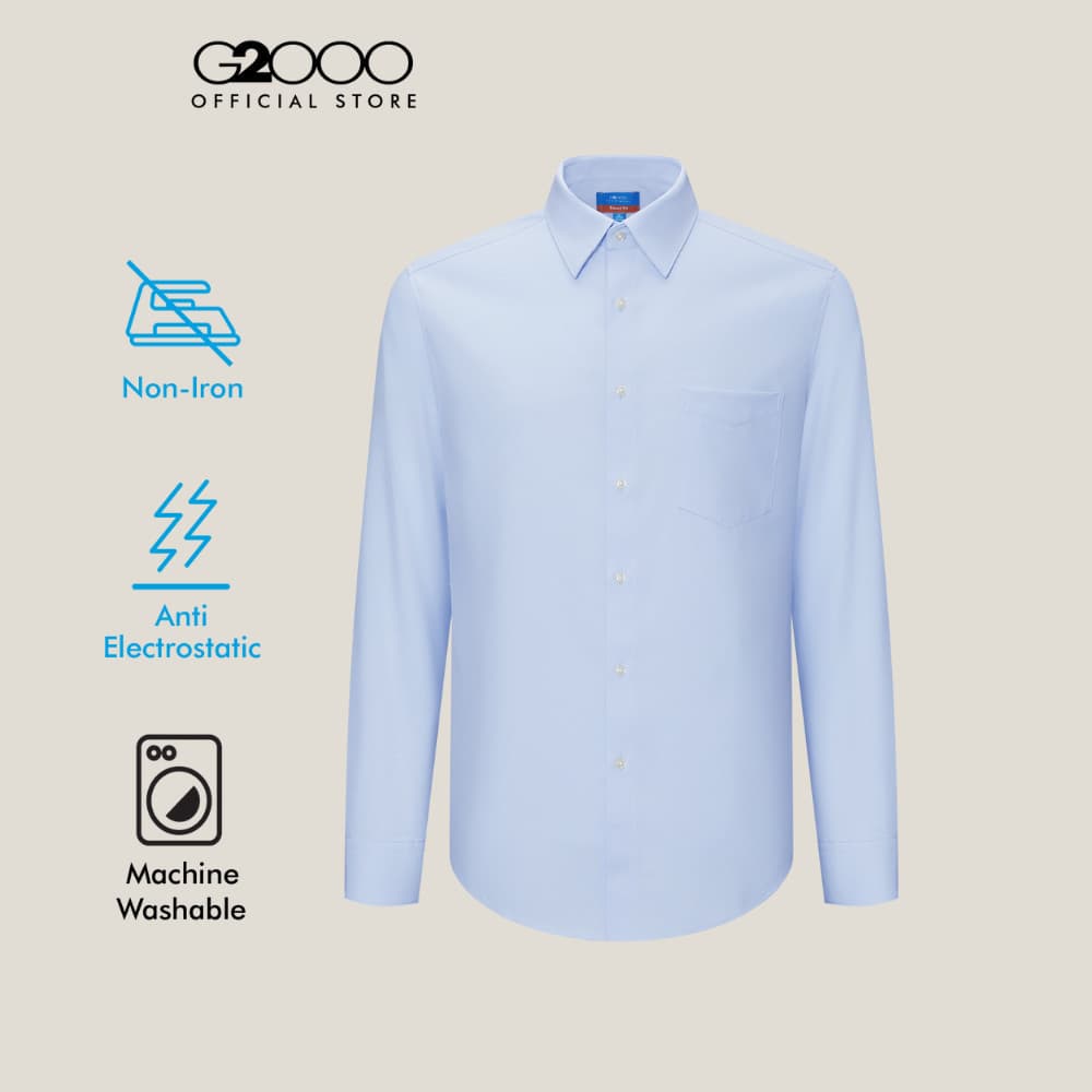 G2000 เสื้อเชิ้ตแขนยาวแบบทางการสําหรับผู้ชาย Smart Fit รุ่น 5112253264 สีฟ้า