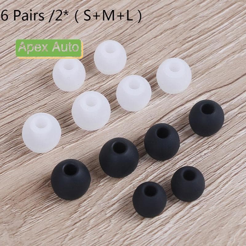 Apex Auto 6 คู่/2*(S+M+L) ยางซิลิโคนปลั๊กอุดหู Universal หูฟังชนิดใส่ในหูหูฟังเปลี่ยนหูฟัง Earplug Pads เบาะ…