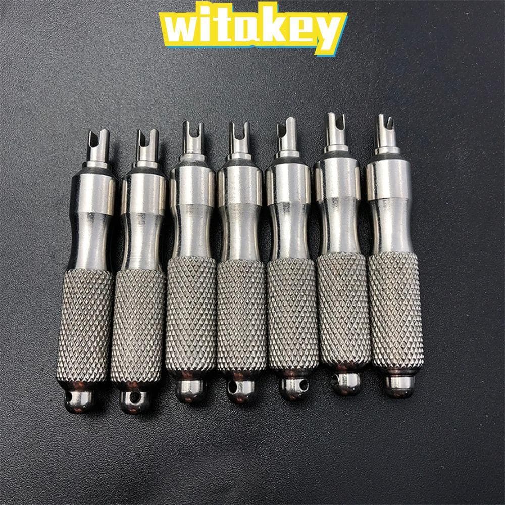 ไขควงซ่อมยาง WITAKEY, ป้องกันสนิมพร้อมประแจวาล์วยางแหวนกุญแจ, สแตนเลสคุณภาพสูงเครื่องมือซ่อมยางสากลสําหรับรถยน…
