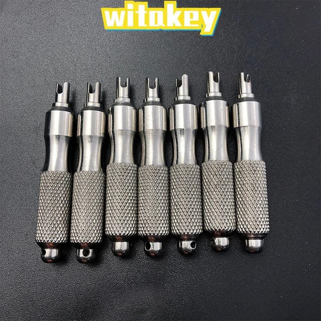 ไขควงซ่อมยาง WITAKEY, ป้องกันสนิมพร้อมประแจวาล์วยางแหวนกุญแจ, สแตนเลสคุณภาพสูงเครื่องมือซ่อมยางสากลสําหรับรถยน…