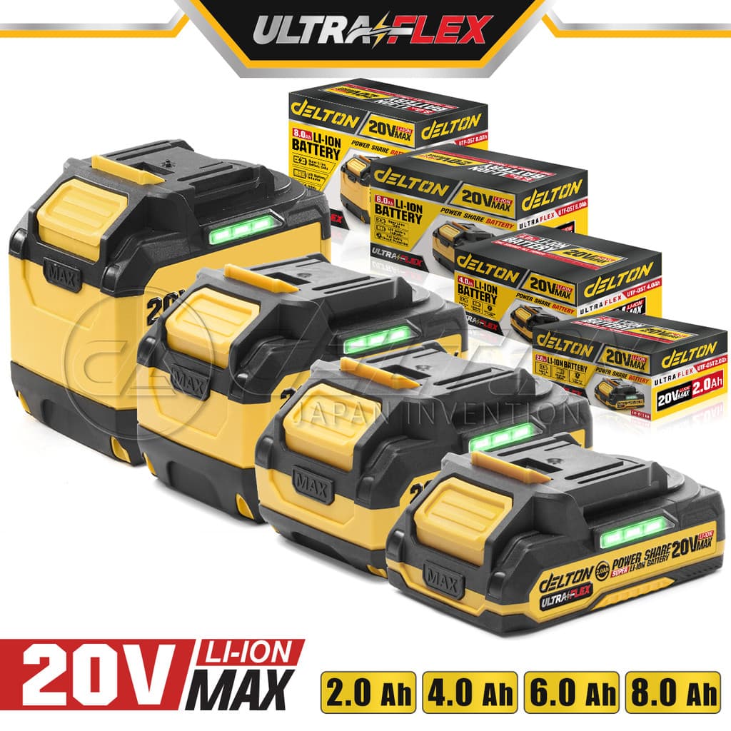 DELTON แบตเตอรี่ลิเธียมไอออน 20V แบต พาวเวอร์แชร์ ใช้ร่วมกับผลิตภัณฑ์ DELTON เครื่องมือช่าง Power Share กลุ่ม…