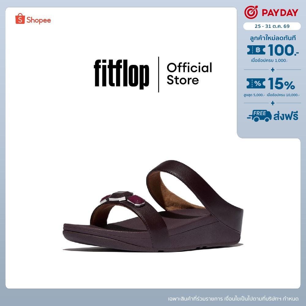 FITFLOP FINO MULTI-STONE LEATHER SLIDE รองเท้าแตะผู้หญิง รุ่น IU8-C88 สี PURPLE
